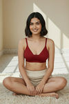 Zivame Beautiful Basics Padded Non Wired 3/4Th Coverage T-Shirt Bra - Sundried Tomato — thumbnail 5